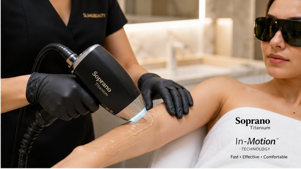 Контраст поколений: точечные импульсы stamping-лазера против плавного SHR In-Motion на Soprano Titanium