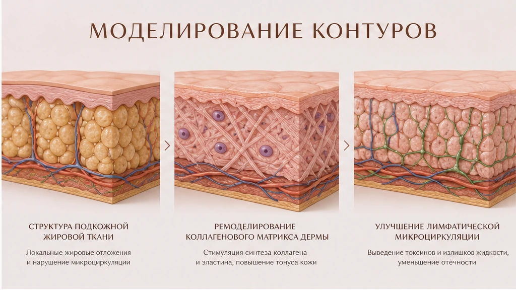 Анатомия женской гиподермы: перпендикулярные фиброзные септы и рельеф апельсиновой корки